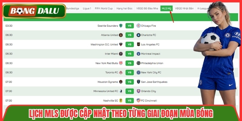Lịch MLS được cập nhật theo từng giai đoạn mùa bóng