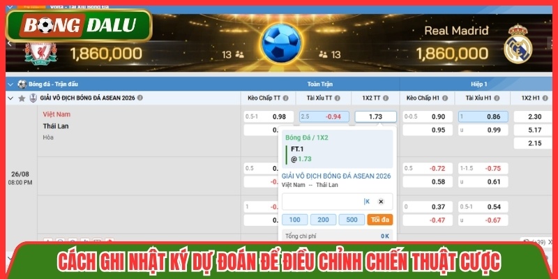 Cách ghi nhật ký dự đoán để điều chỉnh chiến thuật cược