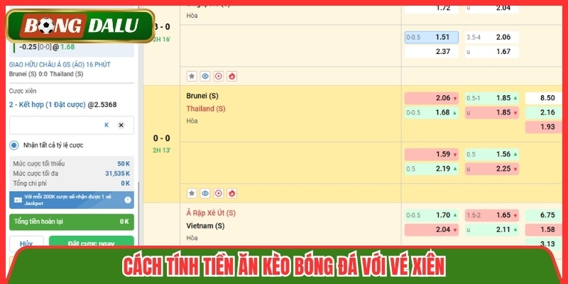 Cách tính tiền ăn kèo bóng đá với vé xiên 