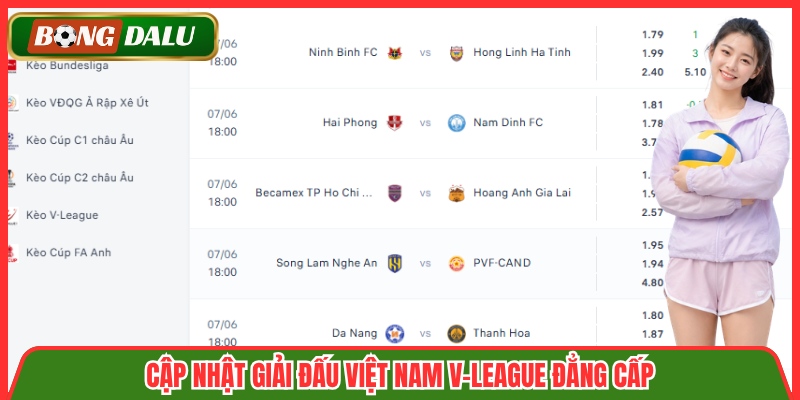 Cập nhật giải đấu Việt Nam V-League đẳng cấp