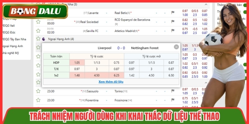 Trách nhiệm người dùng khi khai thác dữ liệu thể thao